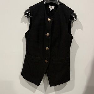 Black Vest with Gold Accents